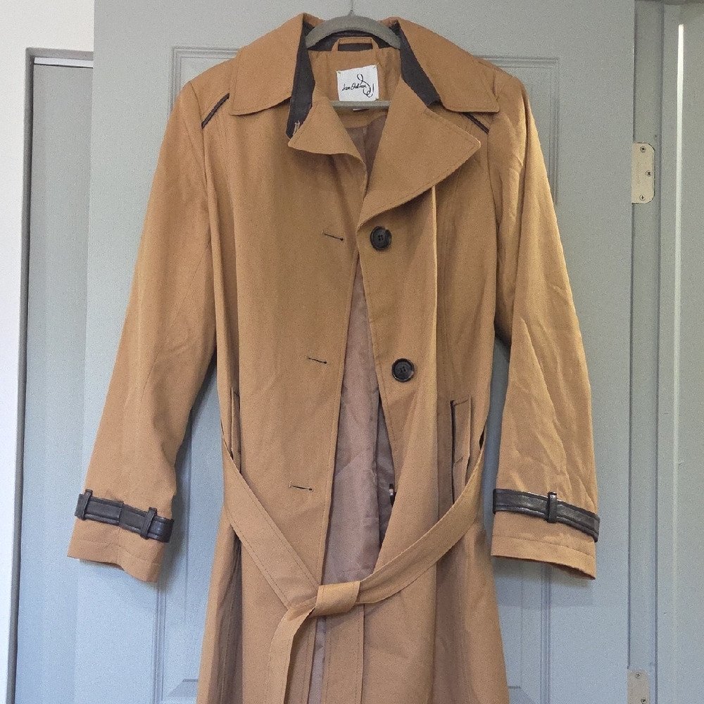 Sam Edelman Tan Trench Coat with Black Accents